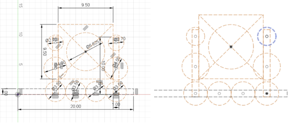 Crayola CAD of Claw Intake on Day 1