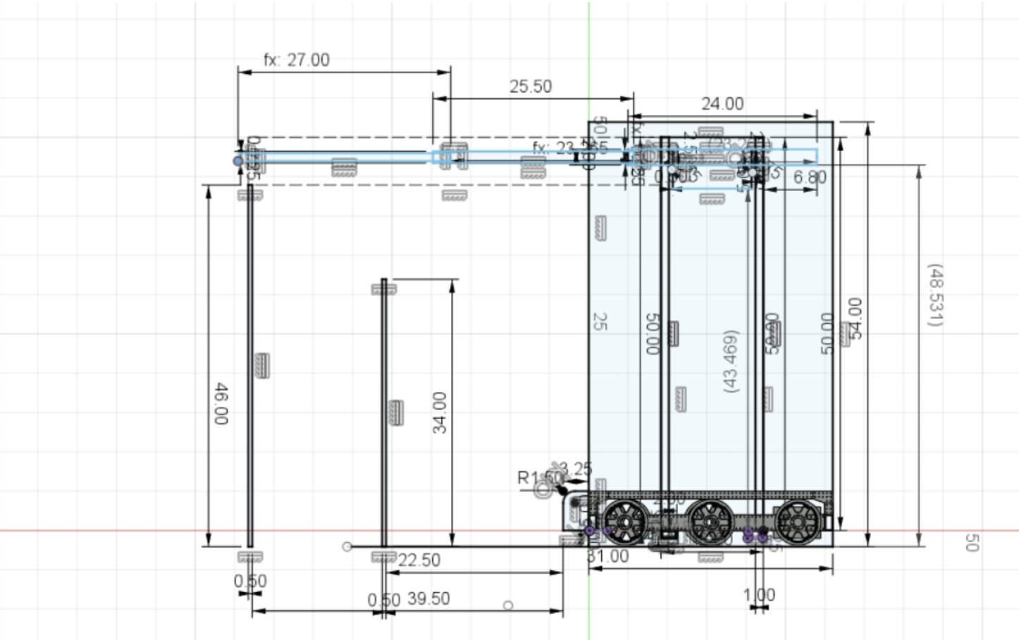 Crayola CAD of Lift on Day 1